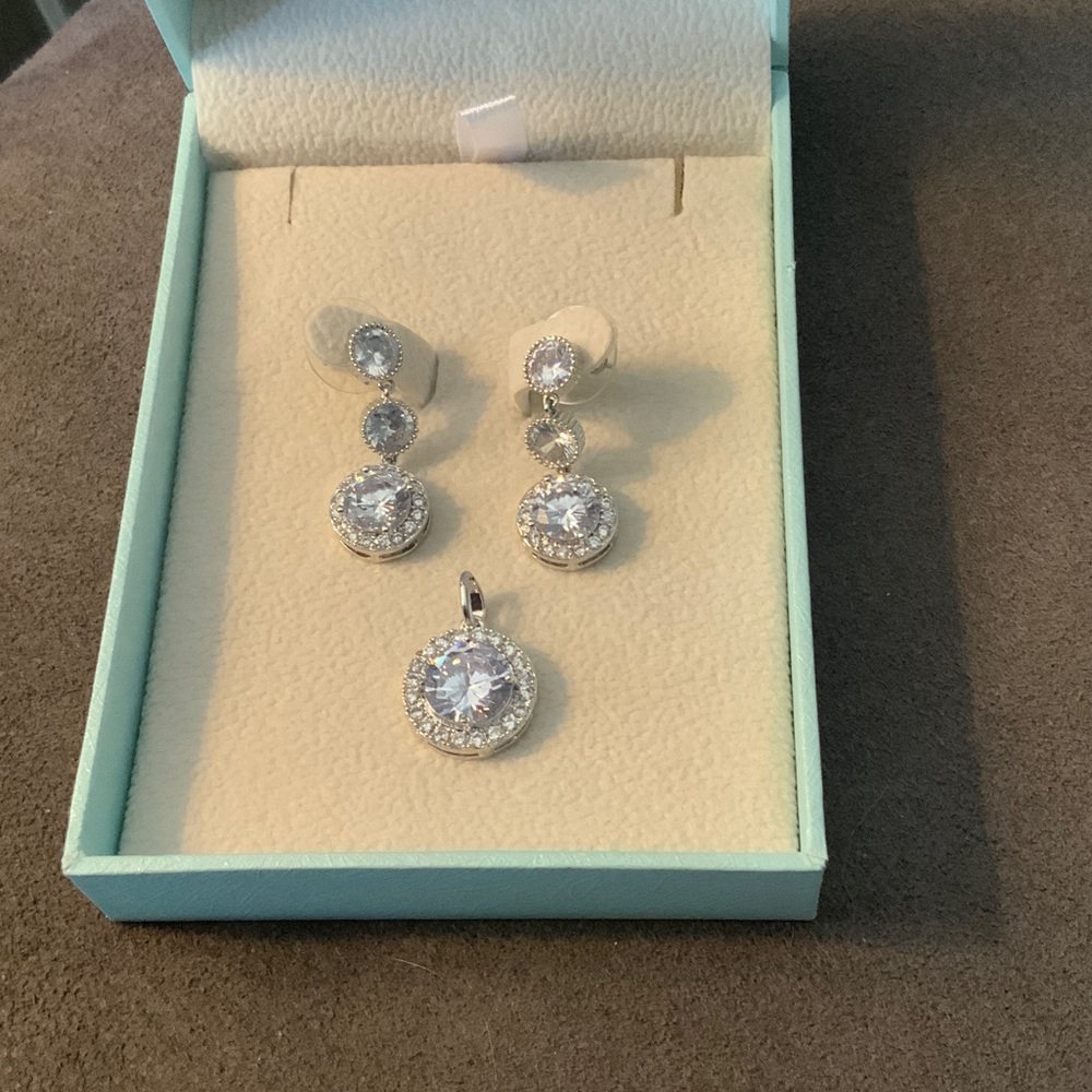 Dazzling Silver Earrings with Crystals